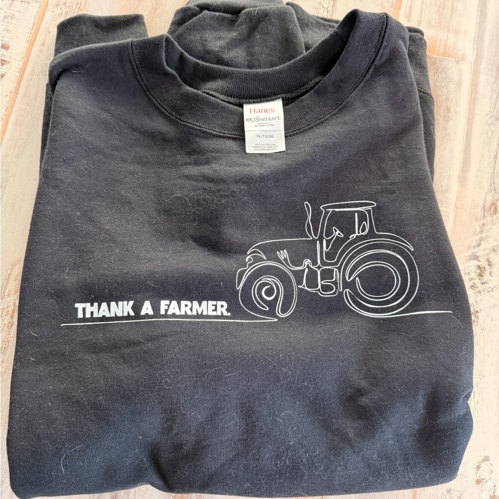 Hanes EcoSmart Black Sweatshirt with Tractor Design